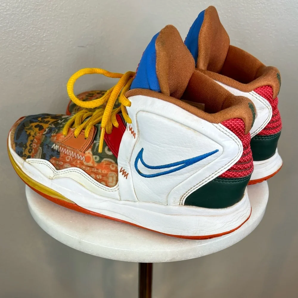 NIKE Kyrie Infinity Basketball‎ Shoe Sneakers White Orange Blue Boys Men's 5.5
